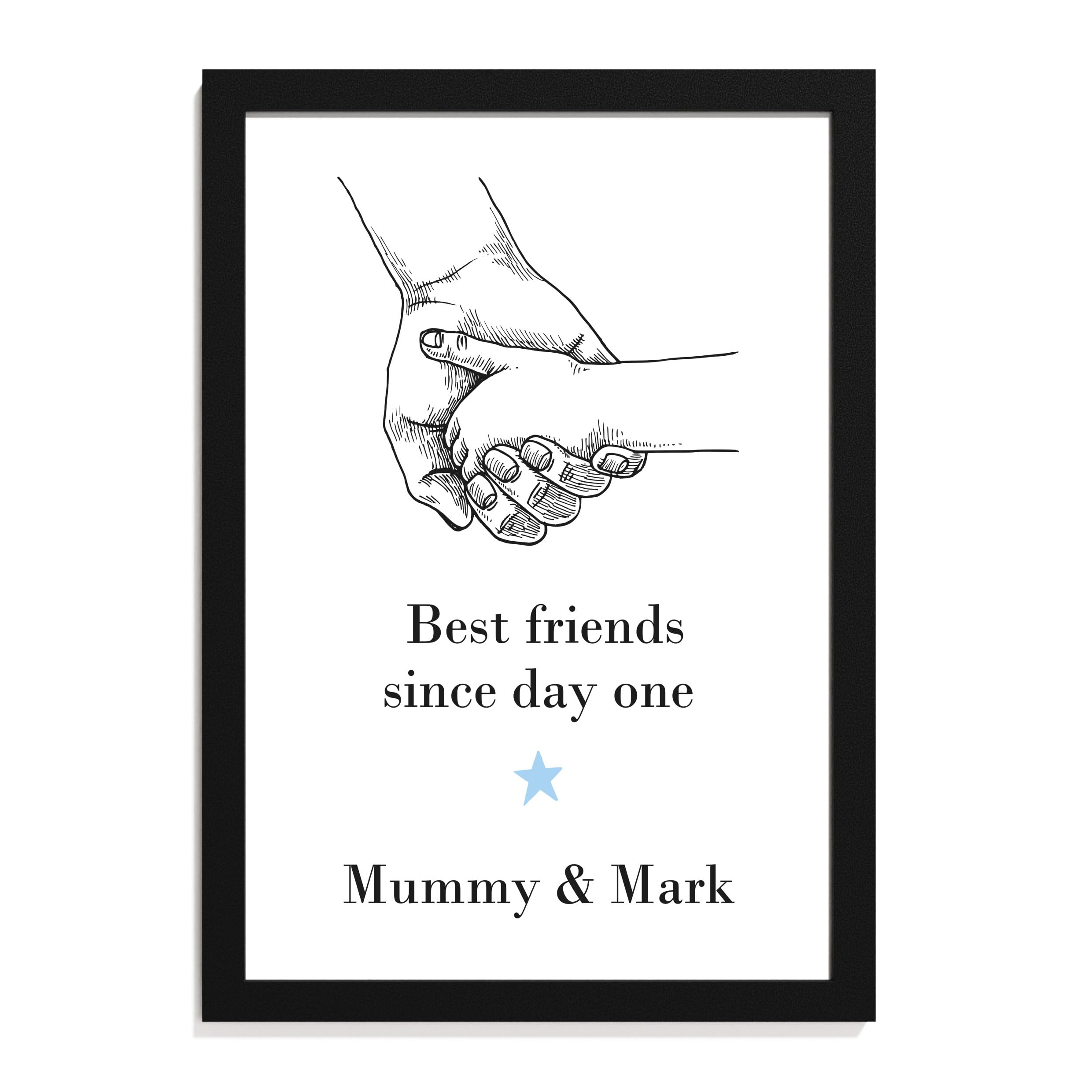 Beecreative Mummy and Son Gifts, Personalised Mummy Gifts from Son, Custom Mother Gifts from Baby Boy Girl, Birthday Christmas Mothers Day Present