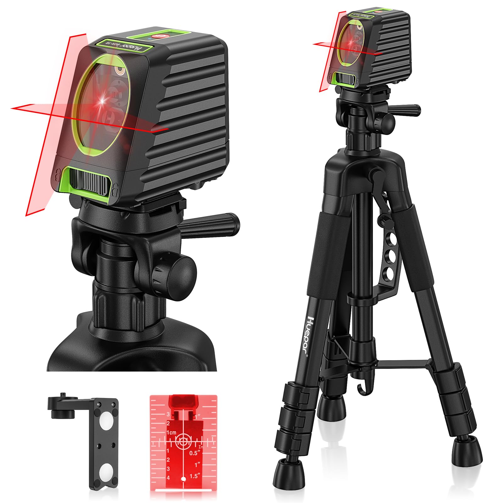 Huepar Nivel Laser Autonivelante 360 Grados, 12 Líneas Cruzada Con Función De Autonivelación Y Pulso, 3D Nivelador Láser 30M, Batería De Litio, CableType-C, Base Magnética, Estuche Rígido