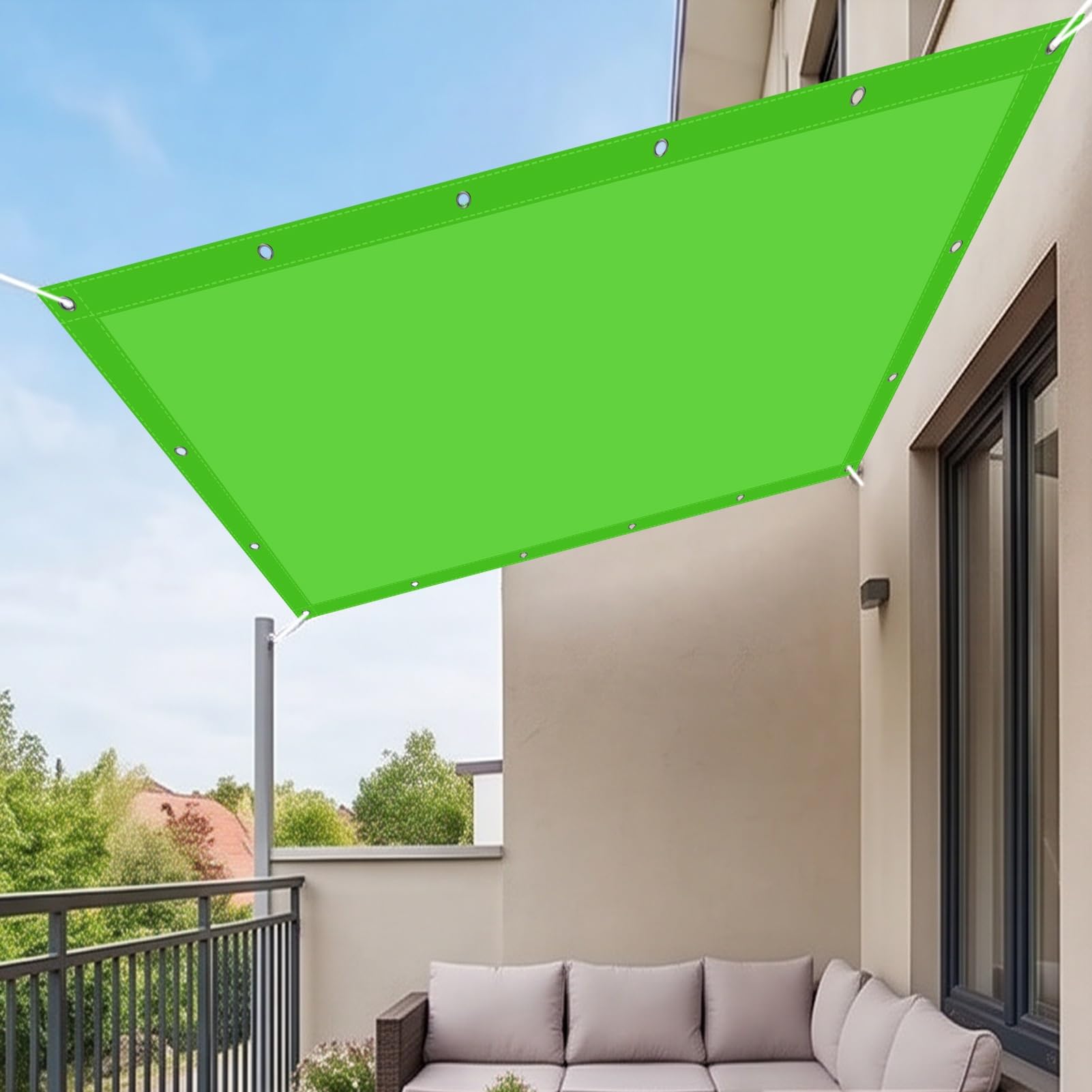 Żagiel przeciwsłoneczny na wymiar z oczkami 240 x 280 cm, wykonujemy specjalne rozmiary, prostokątny, ochrona przed słońcem z ochroną przed promieniowaniem UV, do ogrodu/na balkon i taras, delikatna