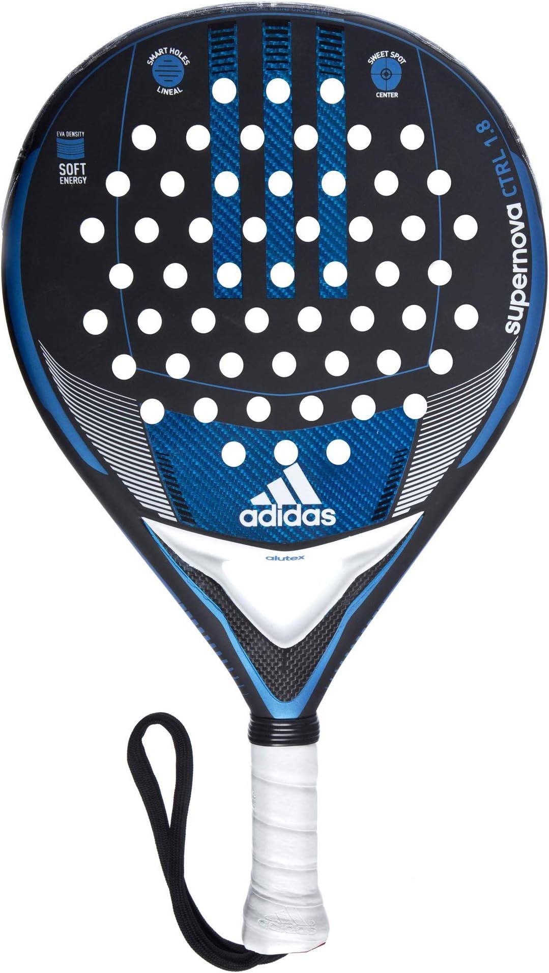 adidas Padel Racket -Supernova CTRL 1.8- Alutex and Carbon Fiber Padel Raquet- Intermediate Tennis Paddle Players - Comfort and Power