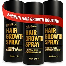 Hair Growth Spray Pack of 3 - Hair Care for Women & Men Supports Stronger Fuller Looking Hair With Biotin Caffeine Castor Oil & Aminexil 3 Month Supply