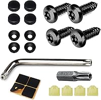 Vista 12 de Juego de 4 tornillos negros antirrobo para placa de matrícula, accesorios de montaje de placa de matrícula de acero inoxidable inoxidables