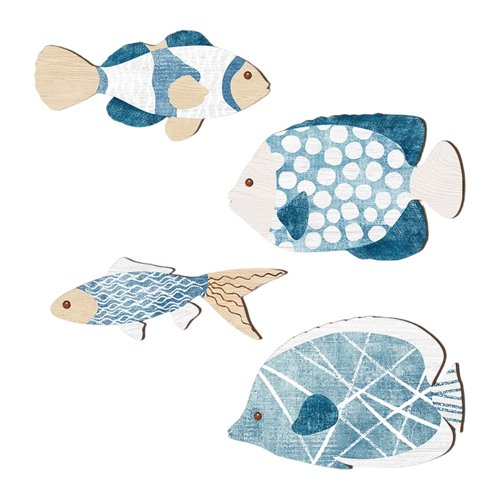 ZBIianxer Coastal Wooden Fish Wall Sculpture Hanging Decor for Lake House Bedroom Fish Wall Sculpture Hanging Art