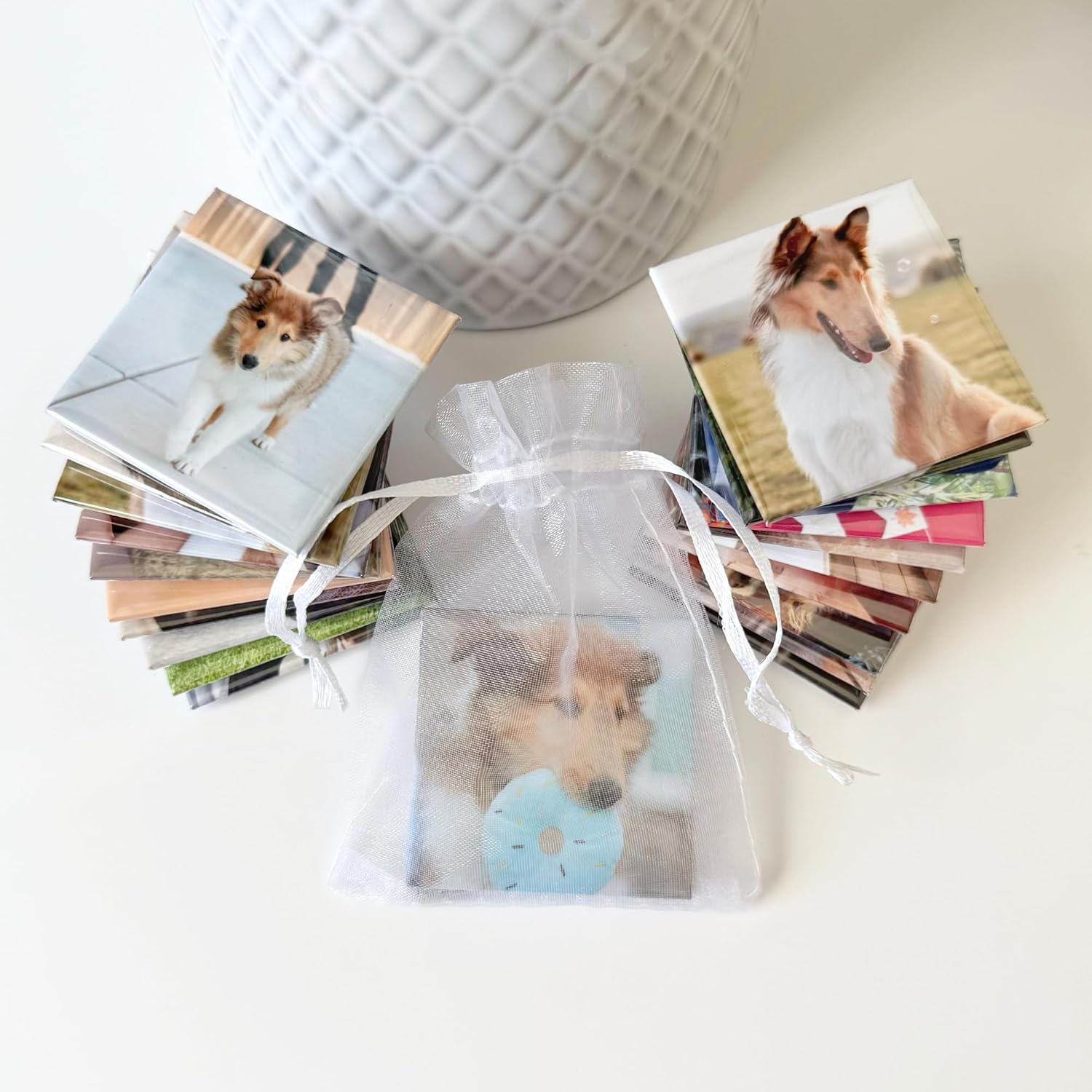 Custom Photo Magnets 2x2” – Set of 20 – Personalized Fridge Magnets with Your 20 Pictures – 50x50mm Durable Keepsakes for Family, Baby Showers, Kids’ Art, Pet Memories & Businesses (Set of 20)