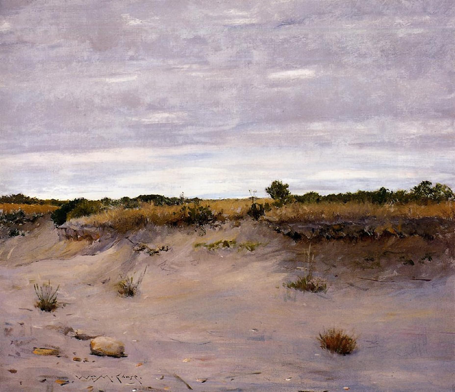 SERENDIPITP Abstract Painting Mural Print Picture Wall Decor Painting Wind Swept Sands Shinnecock Long Island William Merritt Vintage Wall Artwork for Home Decor 60x90cm