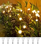 4Count Solar Lights Outdoor Waterproof IPX5, Solar Garden Lights Wind Swaying Lights, Firefly Light Outdoor Solar, Outdoor Christmas Lights, for Yard Lawn Pathway Decoration Lighting, WarmYellow