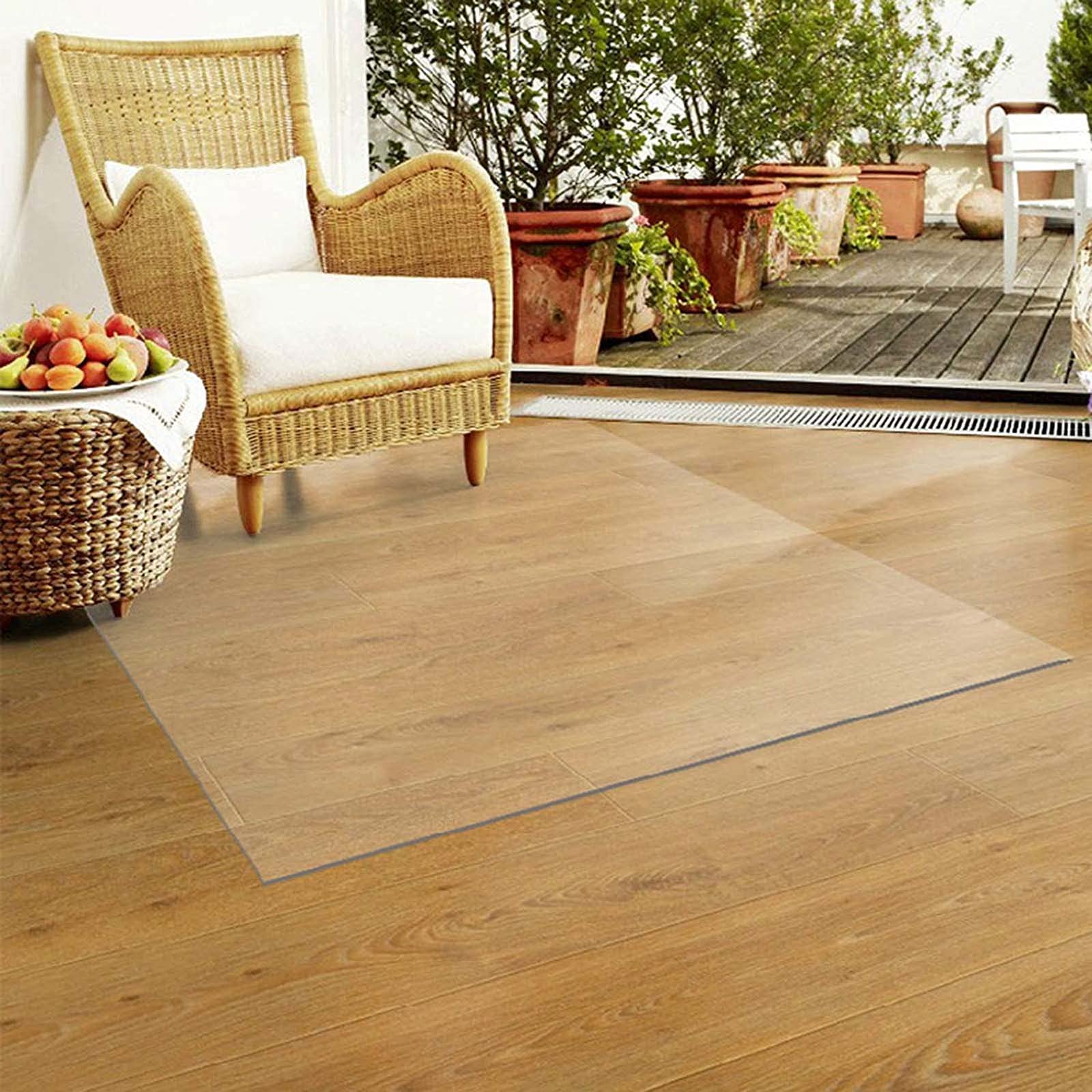 Tapis de Chaise Sol en Bois, Protecteur Transparent, Tapis Bureau d'ordinateur à Haute résistance aux Chocs 75x120CM Protecteur Anti-Rayures PVC Robuste