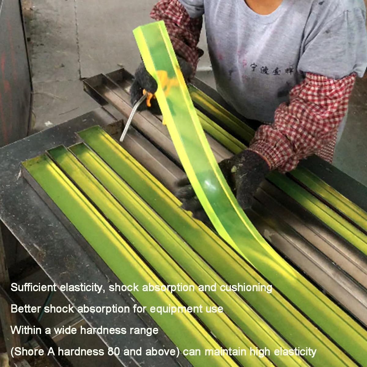 Barra Quadrata in Poliuretano PU, Barre in Gomma Elastica, Barre in PU, Resistenti All'olio, Utilizzate in Edilizia, Legno, Attrezzature Chimiche,10mmx25mmx500mm（2pcs）