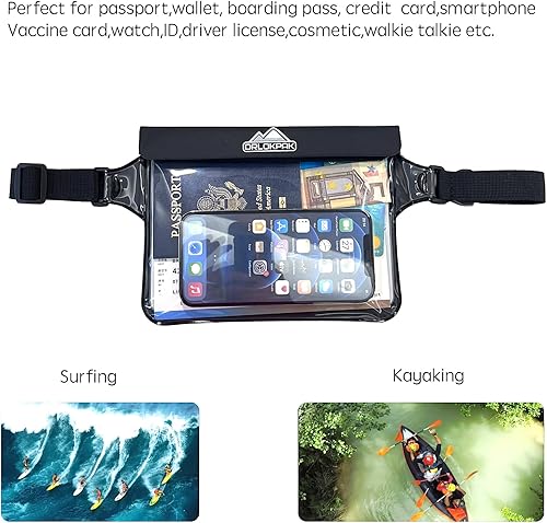 Miniatura 8 de DRLOKPAK Riñonera impermeable con soporte secreto, mantiene tu teléfono, billetera Kindle, reloj y objetos de valor secos, perfecto para surf,