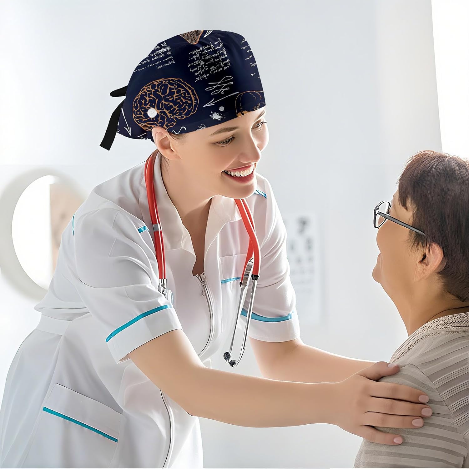 Scrub Caps for Men & Women,Nurse Hat with Sweatband & Buttons - Adjustable Surgical Hat Comfort Fit for Doctors,Nurses. - Image 6