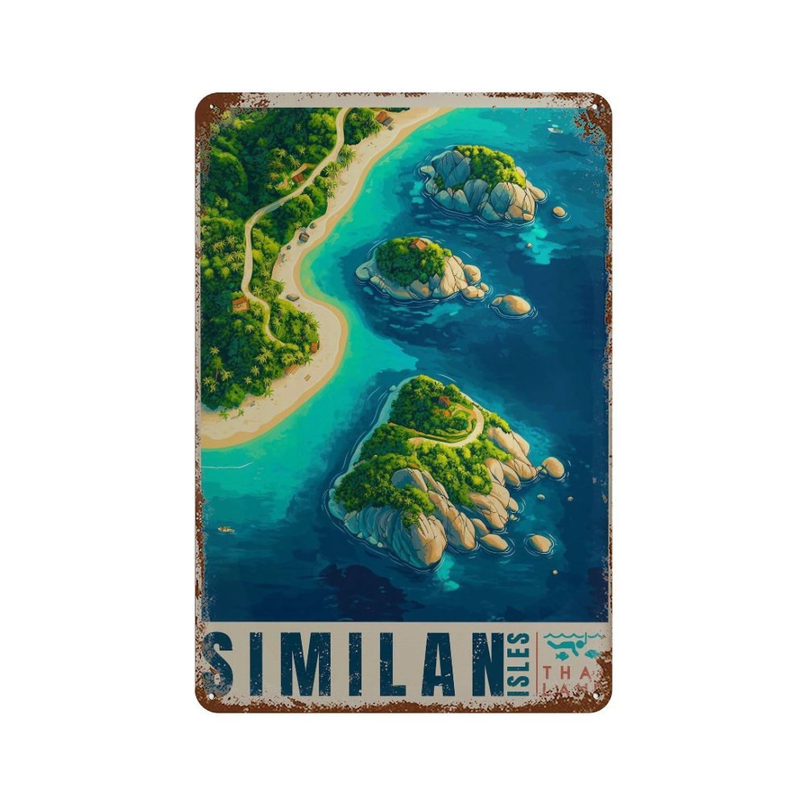 xiaoxiaoshen Similan Islands Travel Thailand Tropical Island (2) Wall Decor Art Metal Tin Poster Modern Home Decor Art Home Bar Shop Decorations Vintage Sign 30x20cm