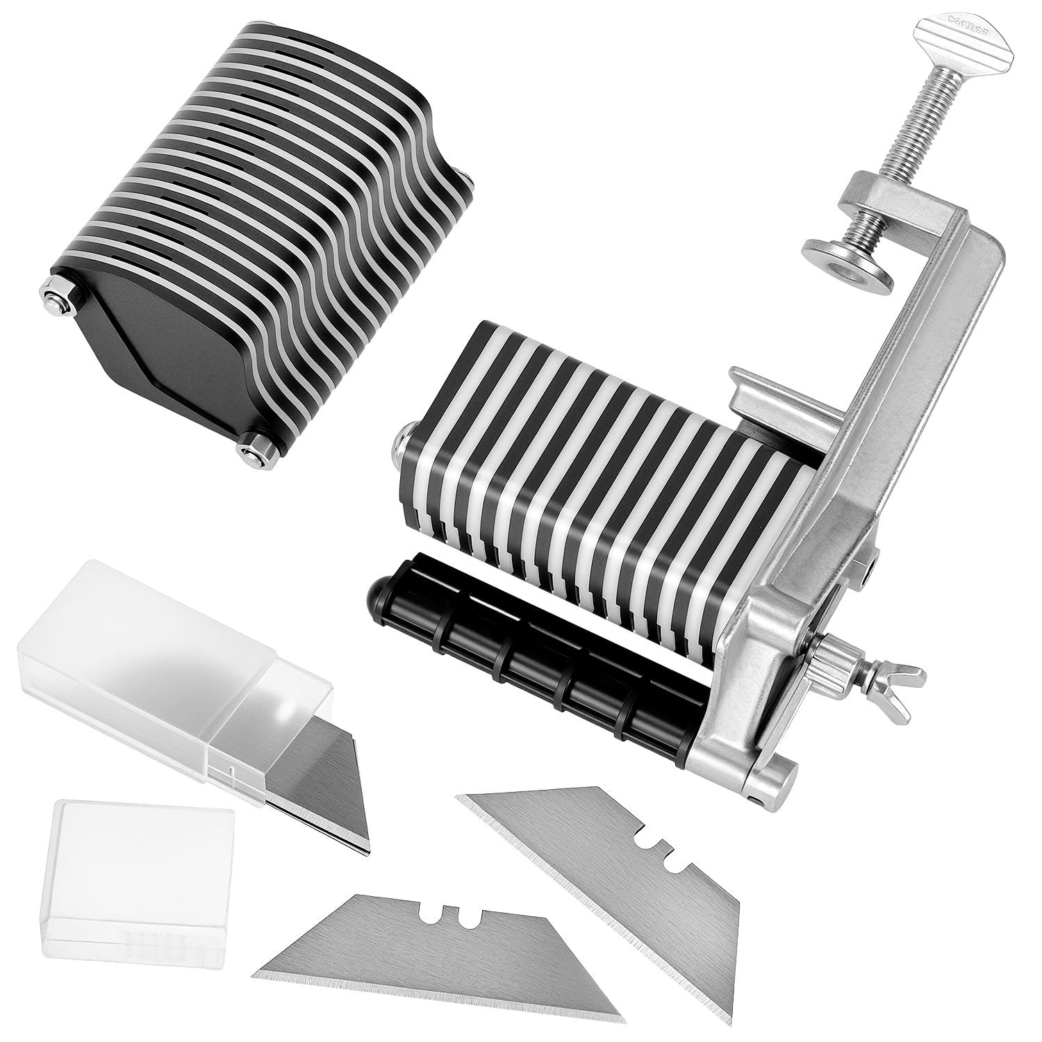 QWORK Coupe-dentelle de table en cuir - Franges manuelles, bandes de tressage et lacets avec 5 coupeurs remplaçables