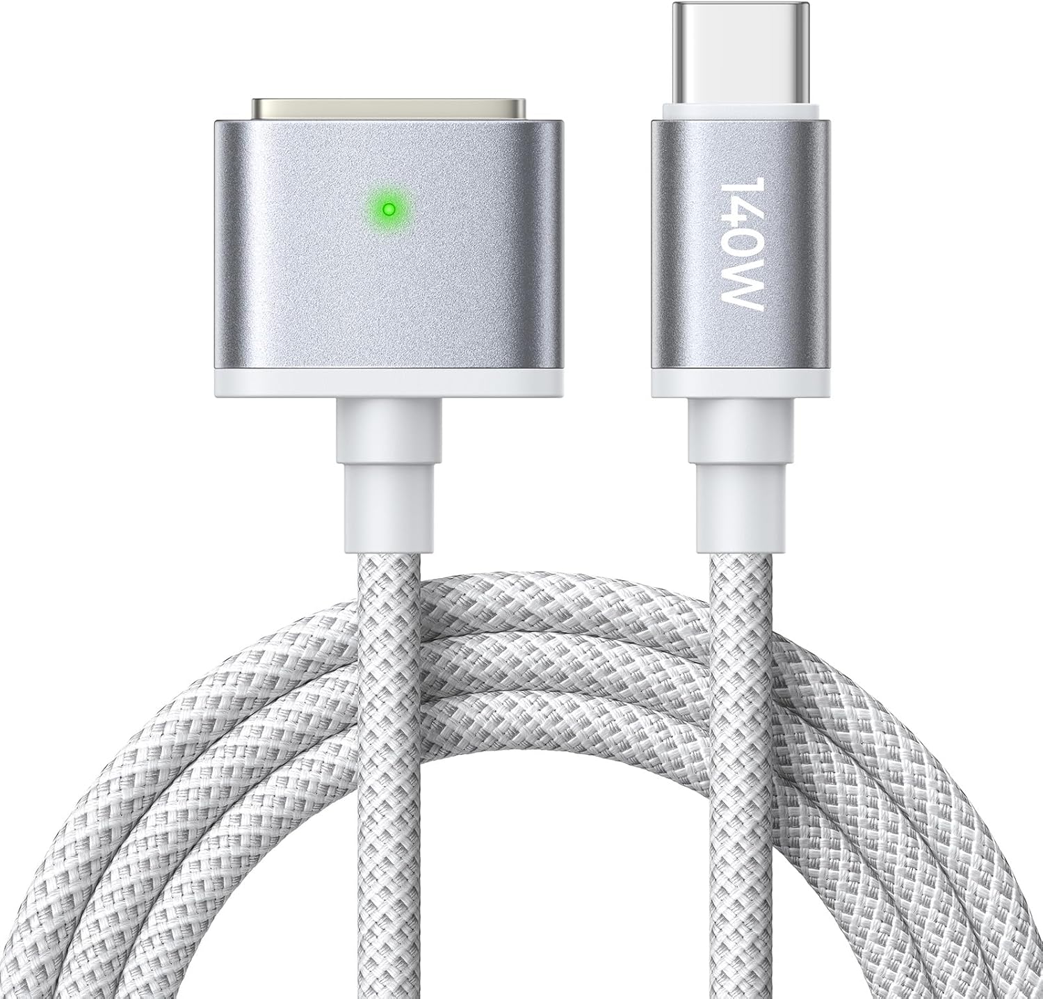 LISEN 140W Magnetic Safe 3 Cable for Charger Cord, USB C to Magnetic 3 Cable for Charger Fit, (3.3FT Grey)