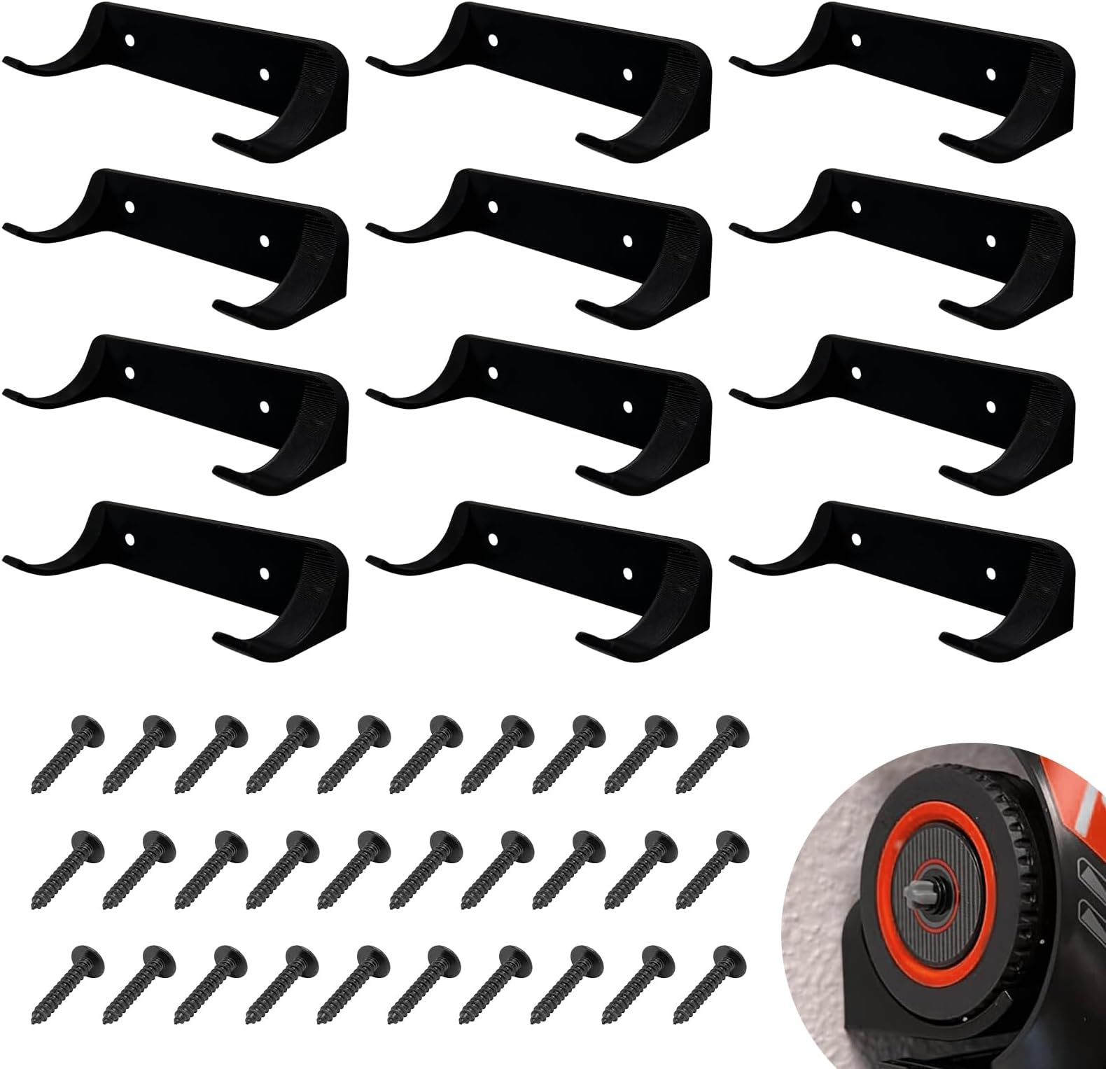 Generic 12-Piece Car Display Wall Mount - Compatible with Speed Champion Series - Sturdy Vertical Wall Mount for Car Enthusiasts, Black