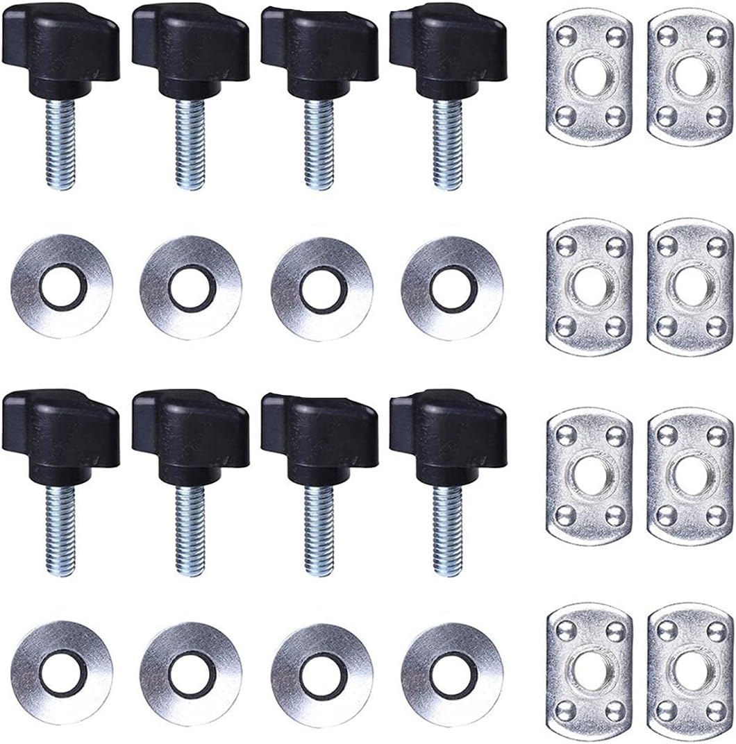 8pcs Universal Hard Top Quick Removal Fastener Thumb Screw with Nut Kit Compatible with Jeep Wrangler YJ TJ JK JKU & Unlimited 1995-2017 (Black)