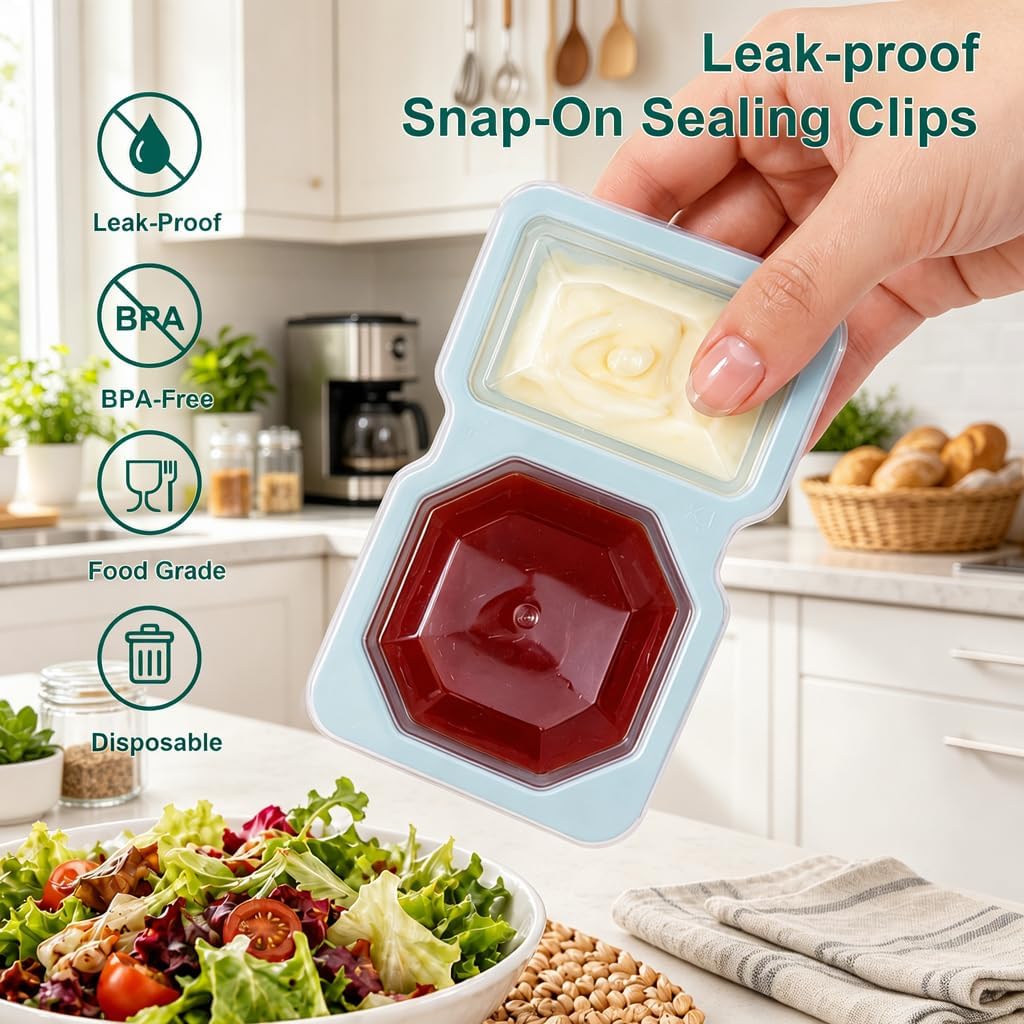 QCQHDU 8 oz Snack Containers with Lids, Disposable, 5-Color Bundle, 20 Sets image 4