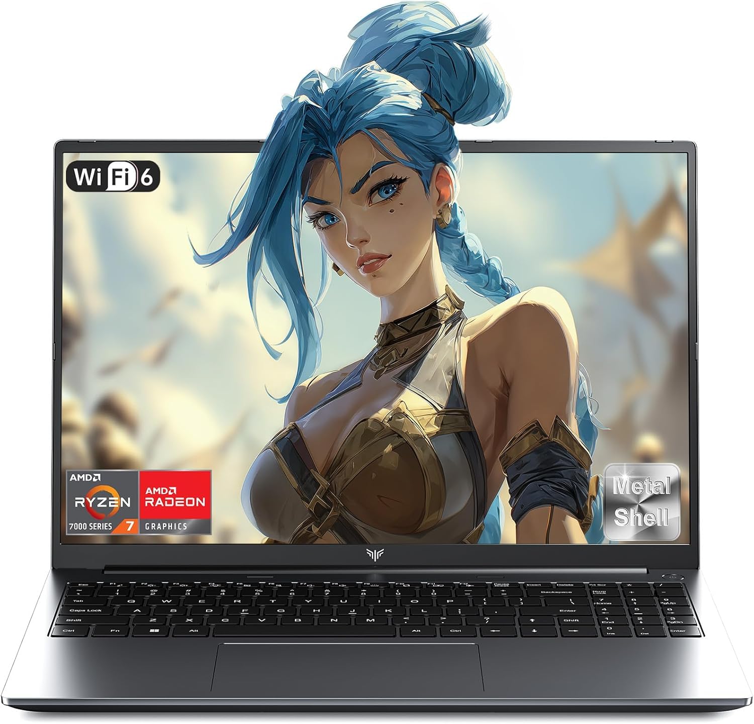 15,6" PC Portatile Processore Ryzen 7 5700U Fino a 4.3GHz, 16 GB RAM DDR4, 512GB M.2 NVMe SSD, Laptop 1080P FHD, Notebook Privacy Cam, 180° Pieghevole, Wi-Fi 6, USB 3.2, BT5.2, HDMI, Type-C
