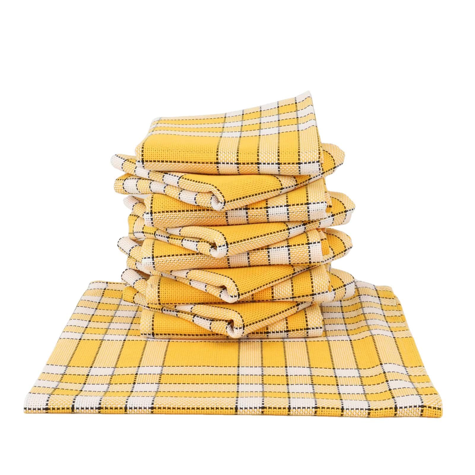 Lot de Serviettes de Table Carreaux Vichy Normand Jaune Nelly