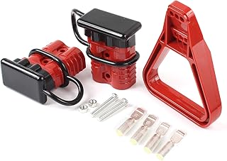 MODIGT 175A Battery Quick Connect 600V 0-4 AWG Gauge Wire Harness Plug Kit Battery Cable Quick Disconnect Plug for Winch Auto Car Trailer Driver Electrical Devices Plug with 4pcs Terminals Red (2 Packs)