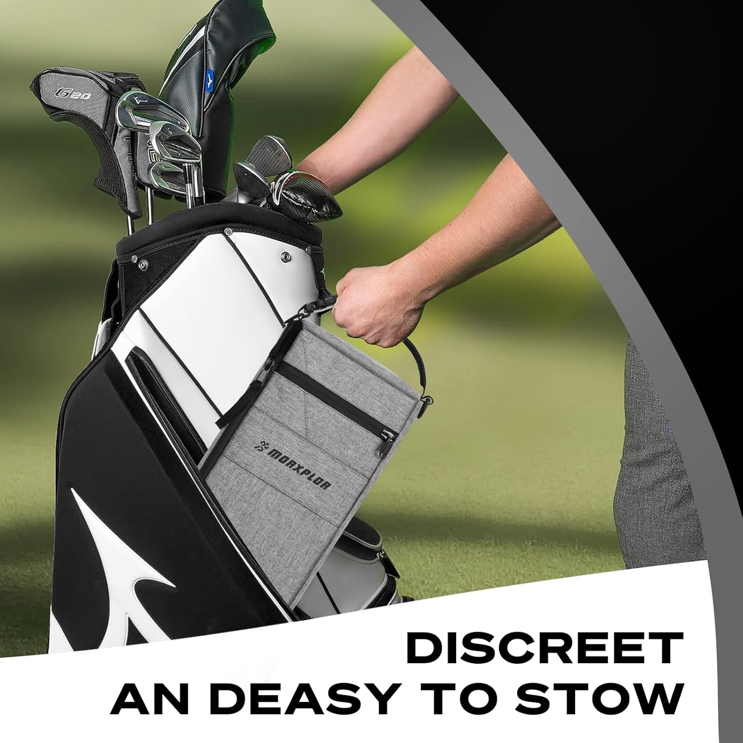MORXPLOR Golf Cooler Bag - 6 Can Insulated Beer Sleeve Soft Cooler,Golf Cart Accessories,Golf Club Bag Accessories