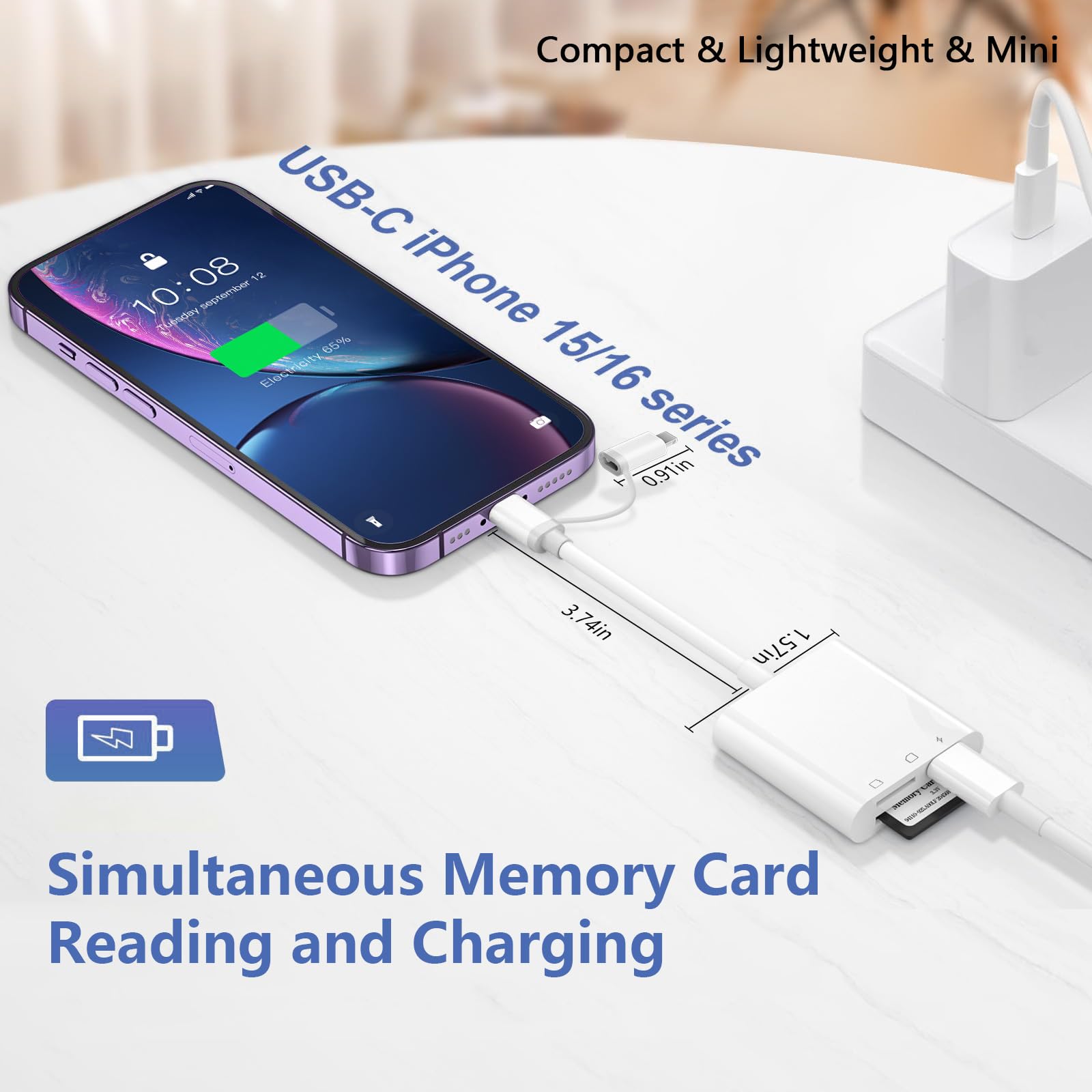 Hub Lightning 6-en-1 Certifié MFi - HDMI 1080P, USB 3.0, Lecteur Carte SD/TF, Charge Pour IPhone/iPad - 13