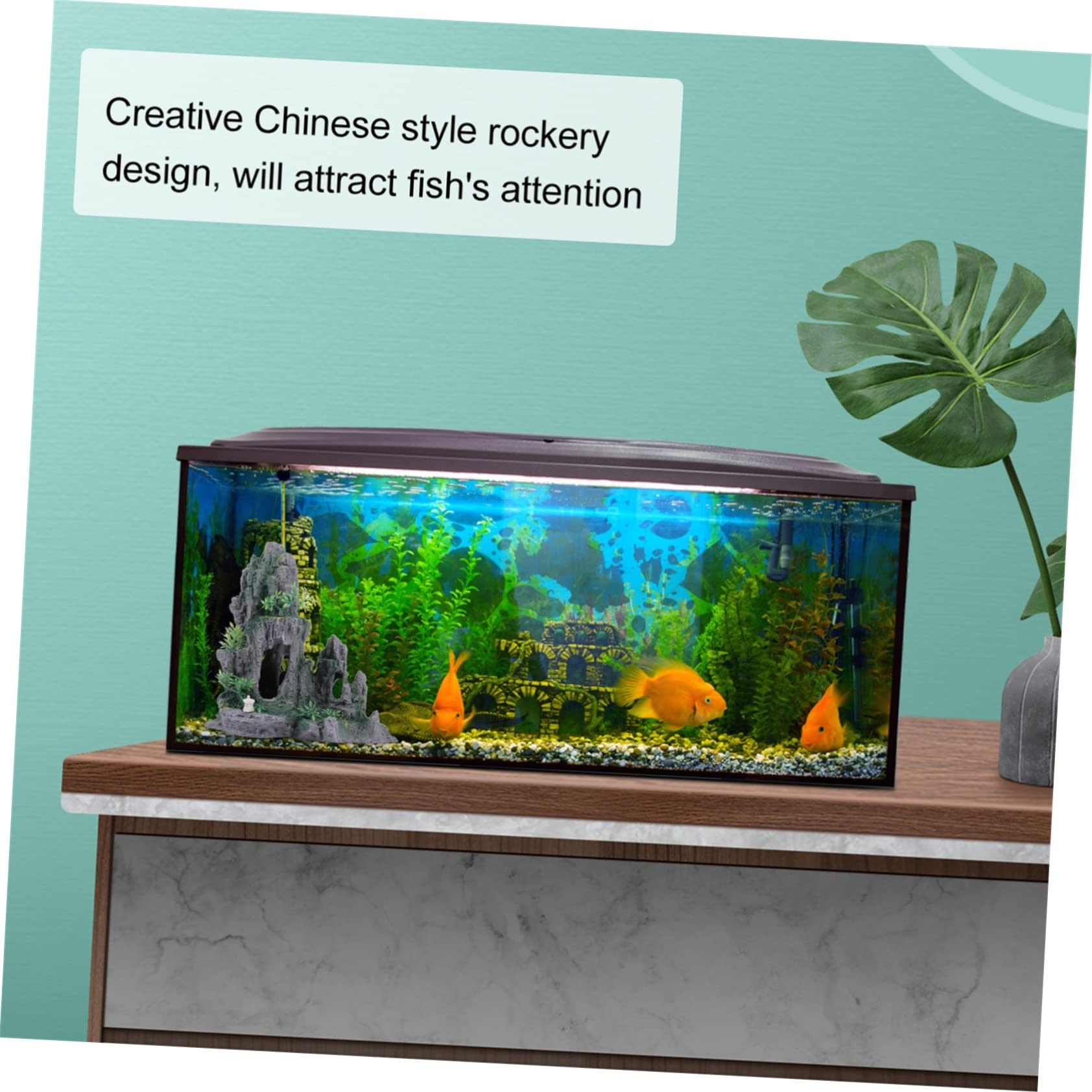 Sosoport Decoración De Rocalla para Acuario Roca Artificial Decoración De Acuario para Peceras