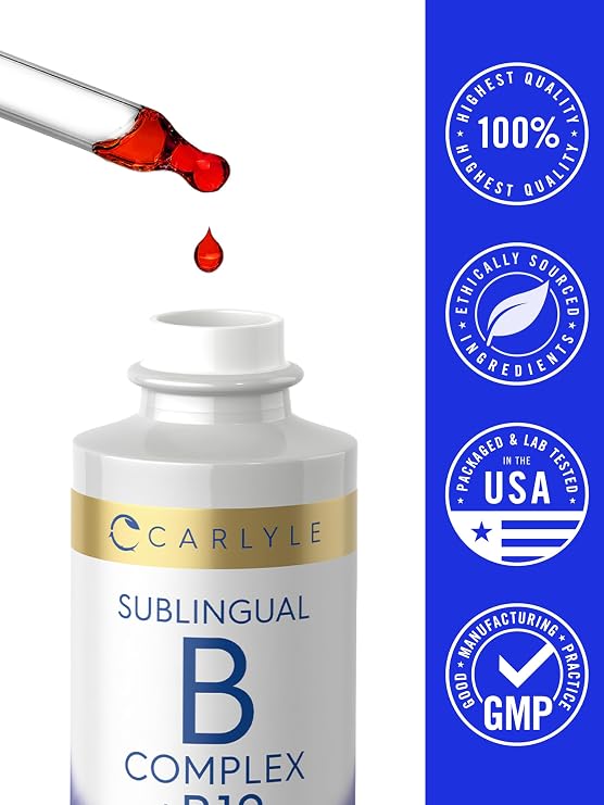 Carlyle Vitamin B Complex Sublingual | 2 fl oz | Liquid Drops | with B12
