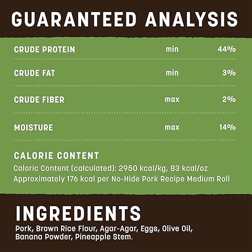 Miniatura 5 de EARTH ANIMAL No Hide - Palitos masticables para perros con sabor a cerdo medio natural, sin cuero crudo, de larga duración, golosinas para perros