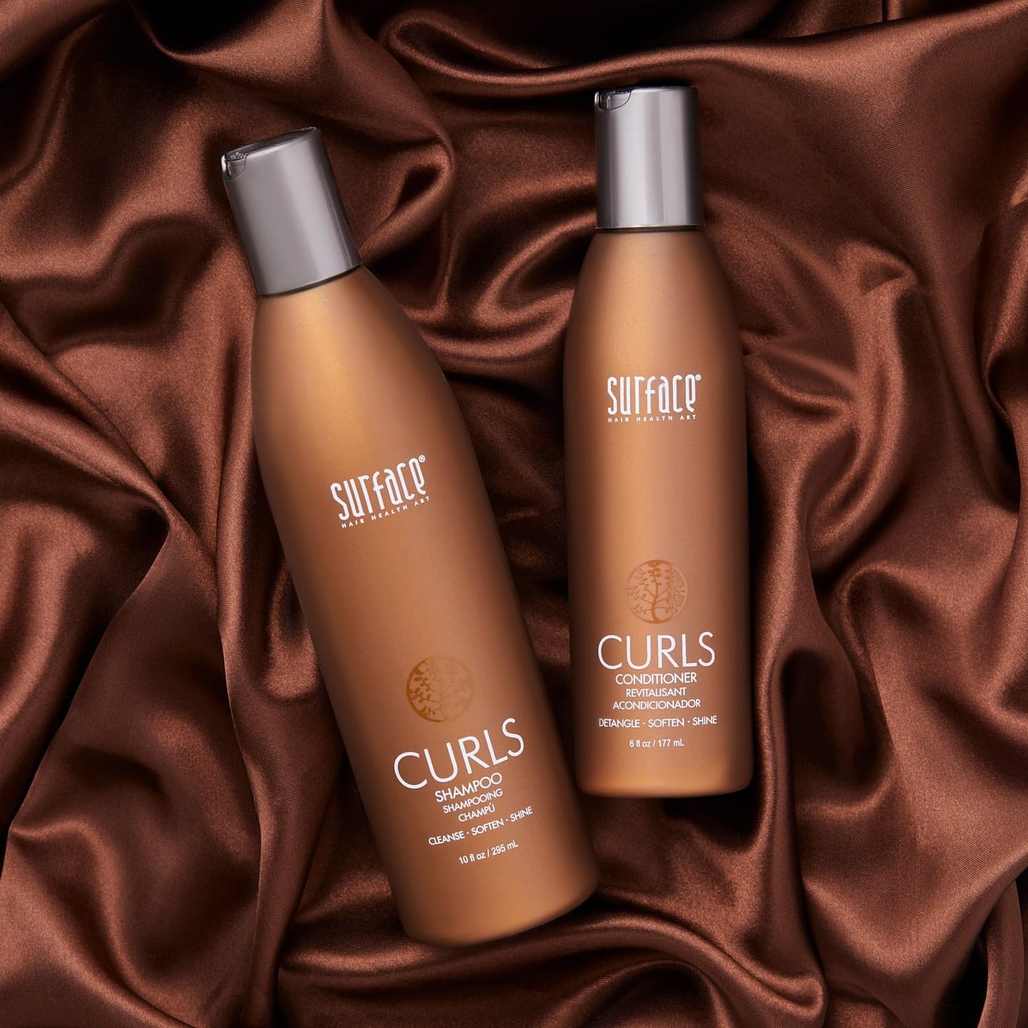 Surface Hair Curls Shampoo & Conditioner Bundle, Frizz-Free, Curly Hair, Whether Styled Smooth or Defined, 2-Piece Set