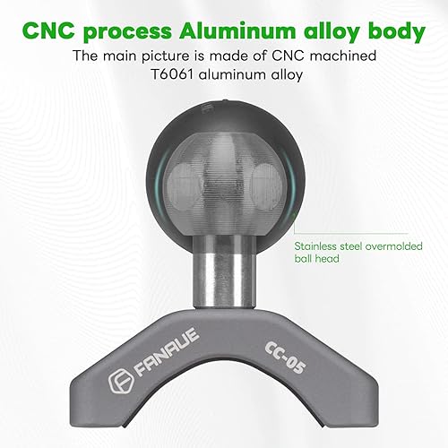 Miniatura 7 de FANAUE Abrazadera de aleación de aluminio para manillar, base de perno en U con bola de 1 pulgada para rieles, compatible con soportes RAM tamaño B