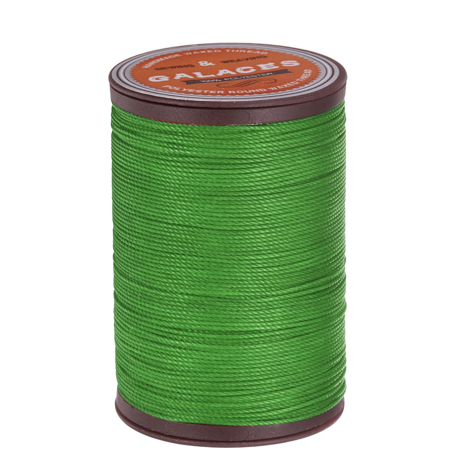 sourcing map Round Leather Sewing Waxed Thread, 80m / 87 Yards Wax Polyester String, 0.55mm Waxed Stitching Cord for Leather Crafts, Bookbinding, Bracelets Braided, Green