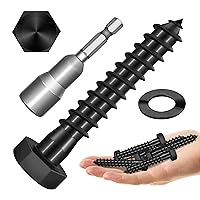 Vista 36 de Mywish (8 juegos) pernos de retraso de cabeza hexagonal de 1/2 x 3 pulgadas, tornillos de retraso resistentes con arandelas, pernos de acero