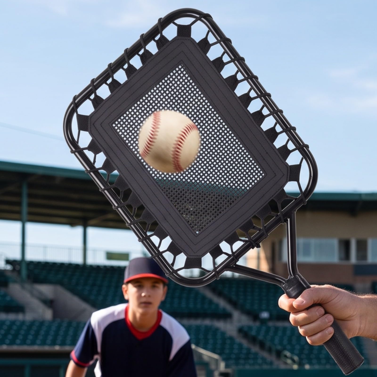 rockible Racchetta da Baseball con Rete tile | Struttura tubiforme, Racchetta da Allenamento con Impugnatura Ruvida, Robusto, Attrezzatura, per Riscaldamento