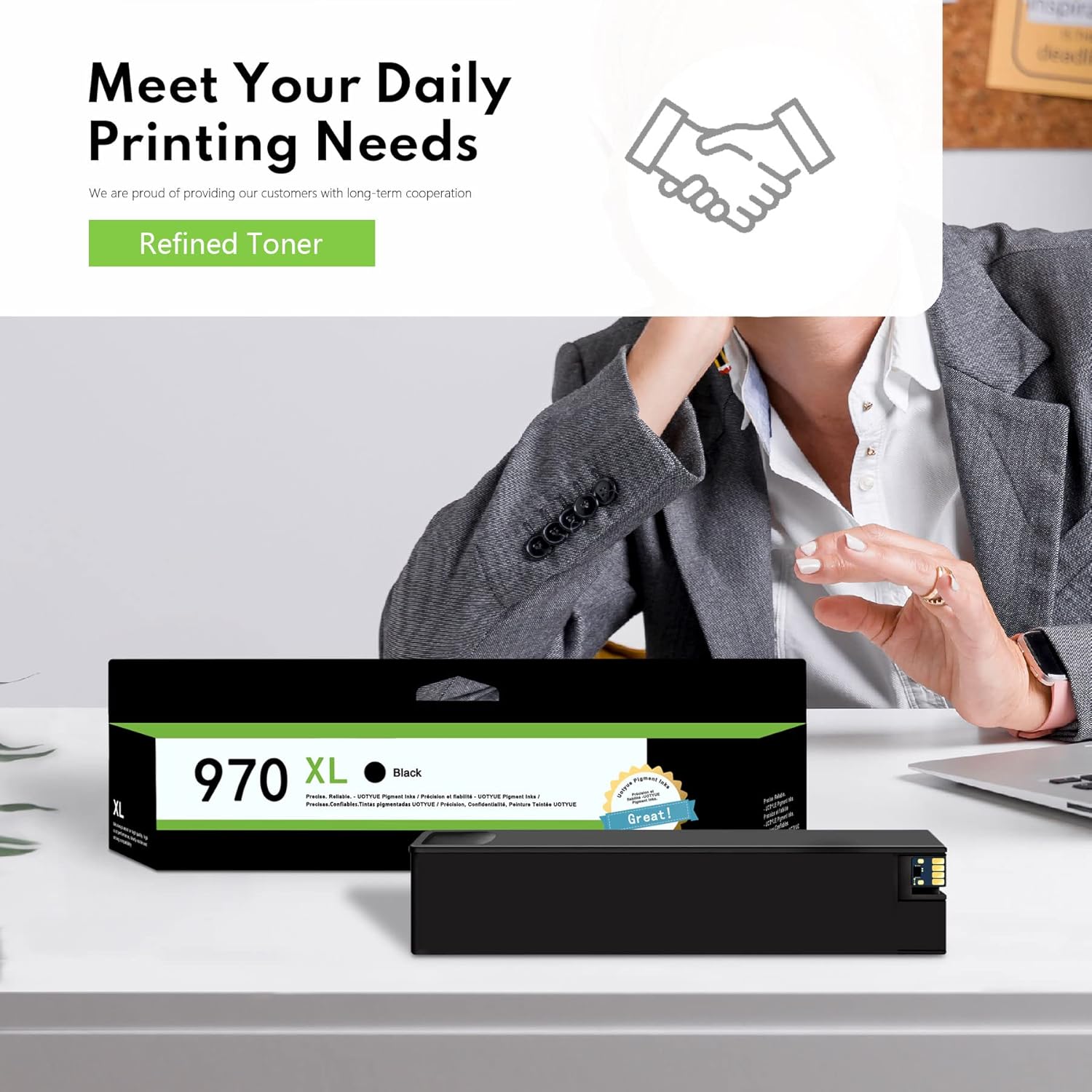 970XL Black PageWide Ink Cartridge Compatible 970XL CN625AM Ink Cartridge Replacement for HP 970 970XL Works with OfficeJet Pro X451 X476 X551 X576 Printer (1-Pack)