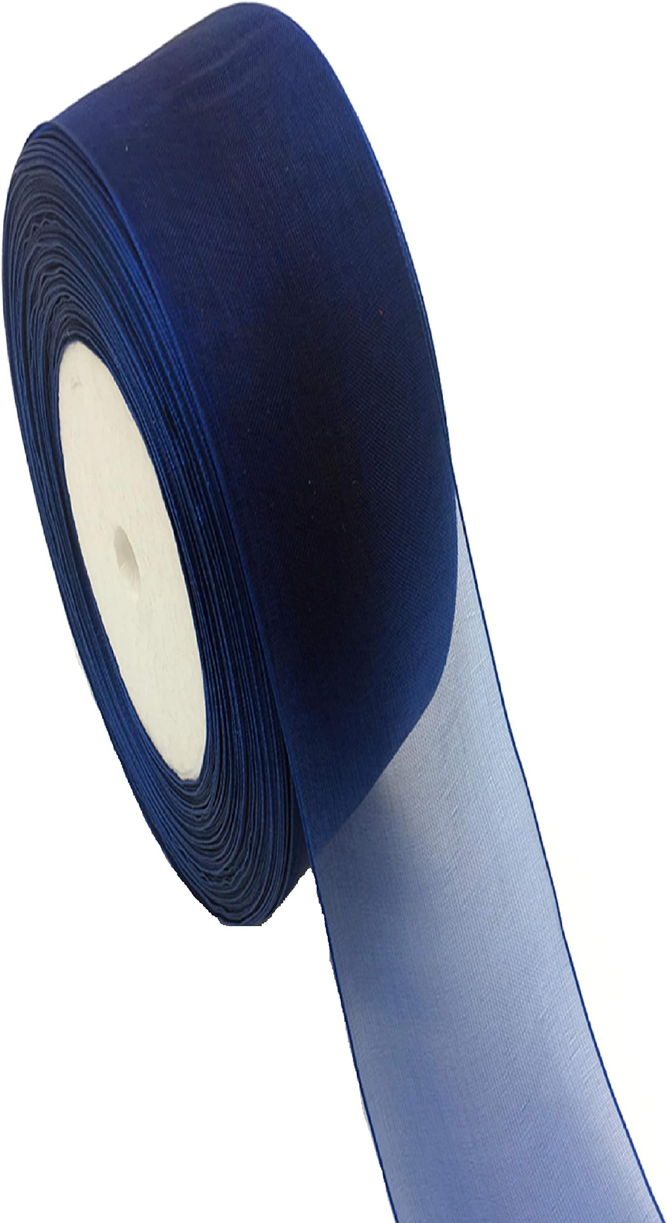10mm Organza Ribbon Navy Blue 50 Yards / 46 Meters s for Gifts Wrap Sew Party, Decorations Events Dress Wedding Christmas Crafts, Bows Car, Floral Balloons DIY, Bouquets, Cake