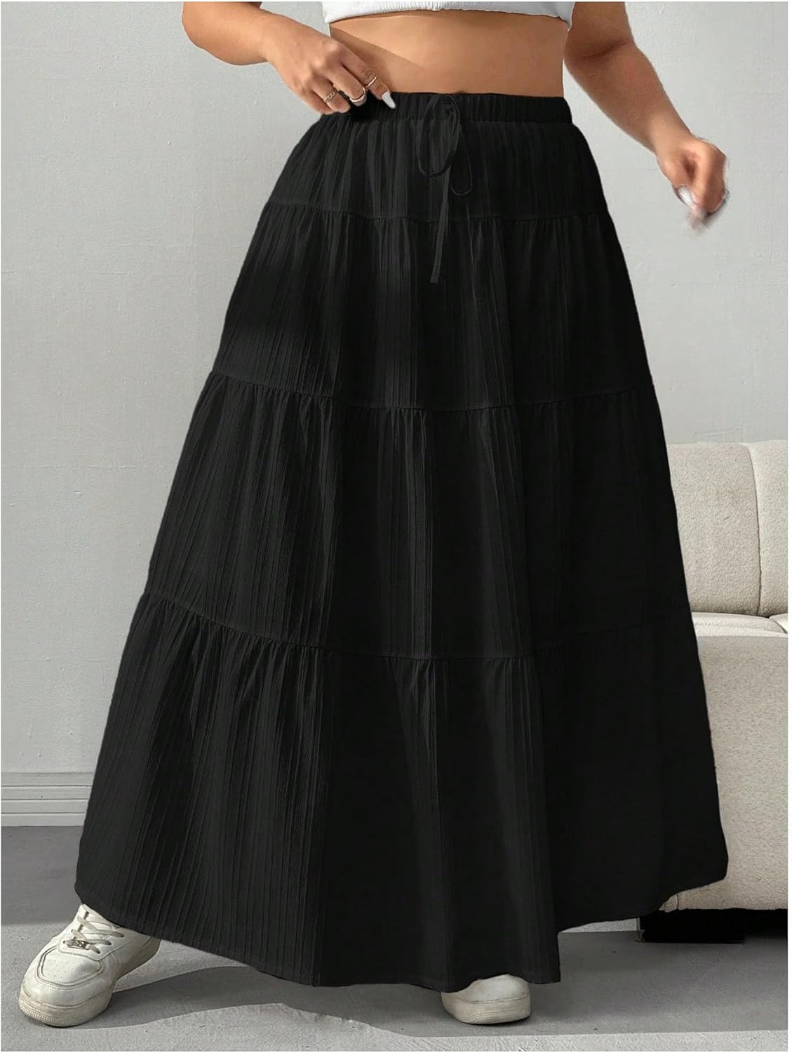 Verdusa Women's Long Maxi Skirt 2026 Boho Flowy Flared Ruffle Skirts Beach Vacation Spring Going Out Outfits