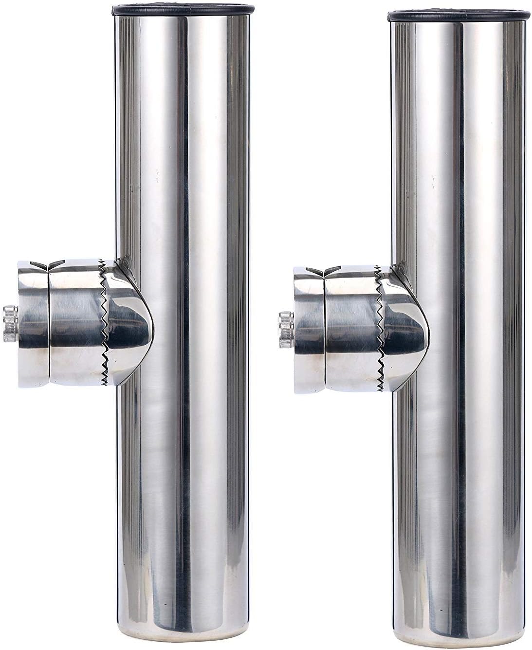 Amarine Made Boat Rod Holders Clamp Stainless Steel Rod Holders Clamp on Fishing Rod Holder for Rails 22mm (7/8") to 25mm (1") diam (2 PCS)