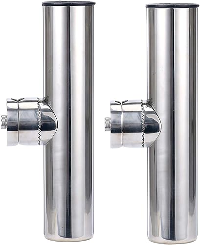 Miniatura 3 de Amarine Made Abrazadera de acero inoxidable para cañas de barco, soporte de caña de pescar para rieles de 0.866 in (78 pulgadas) a 0.984 in (1