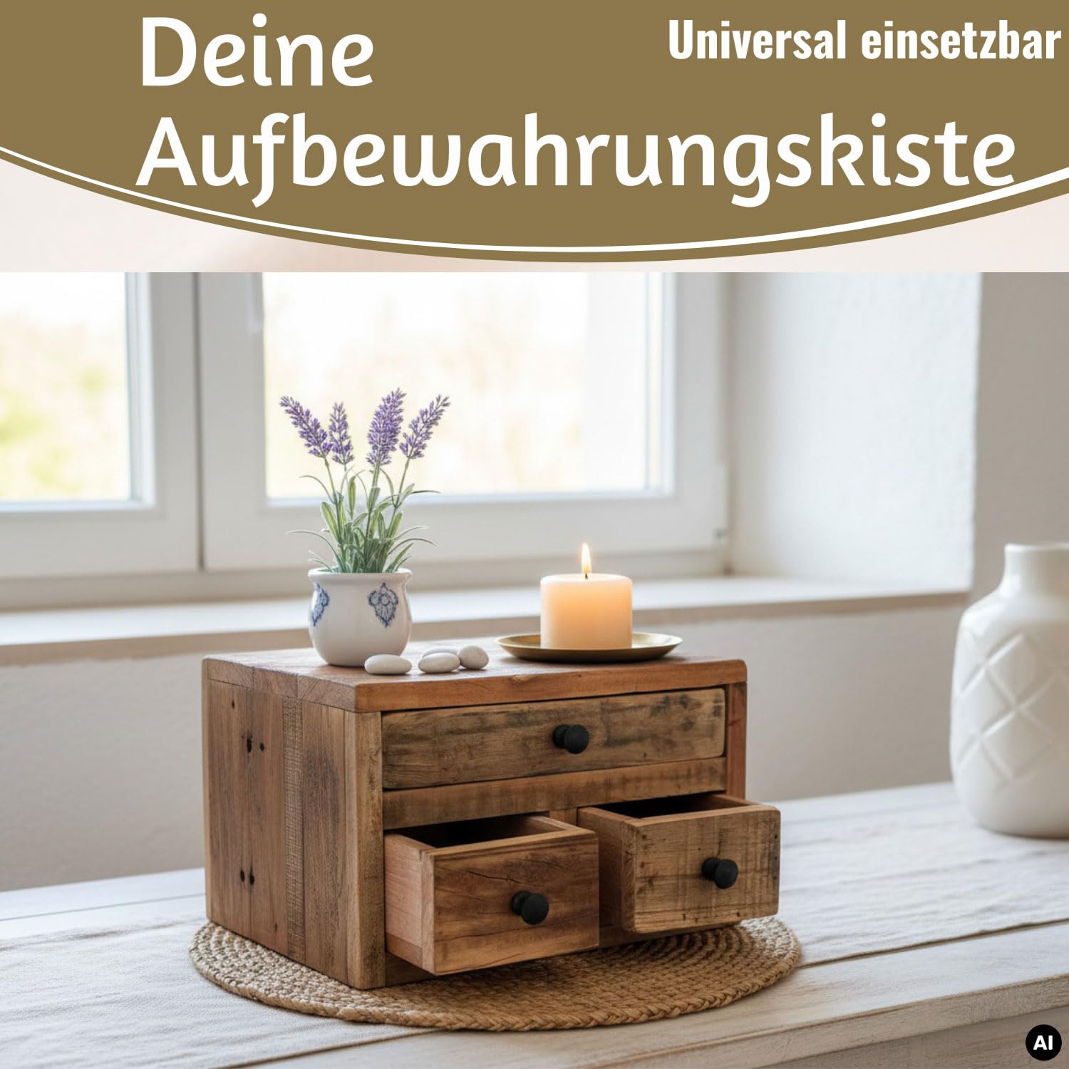 LS-LebenStil Vintage Aufbwahrungsbox Unika - Factory Braun - 30x24x19cm