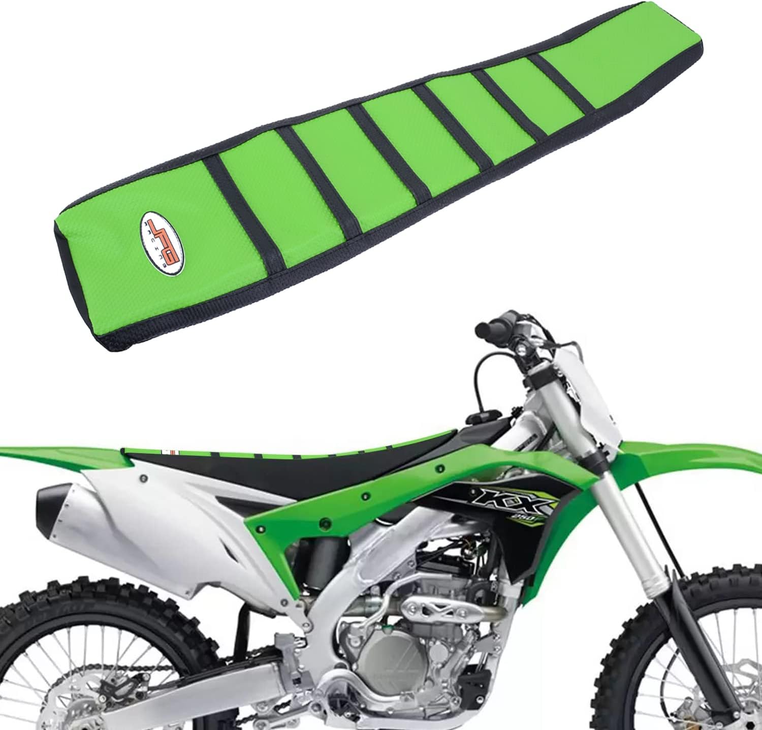 AnXin Gripper Rubber Soft Motorcycle Seat Cover for KX125 KX250 1999-2002 00 01 Dirt Bike Green