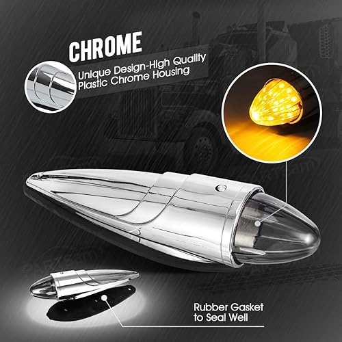 Miniatura 4 de Partsam 5 luces LED de 21 luces LED de humo para cabina de techo para correr, cromadas superbrillantes, resistentes luces de repuesto para camiones