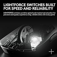 Vista 6 de Logitech G PRO X Superlight 2c Ratón inalámbrico para juegos, ratón compacto de grado profesional de 51 g con 5 botones programables, carga USB-C