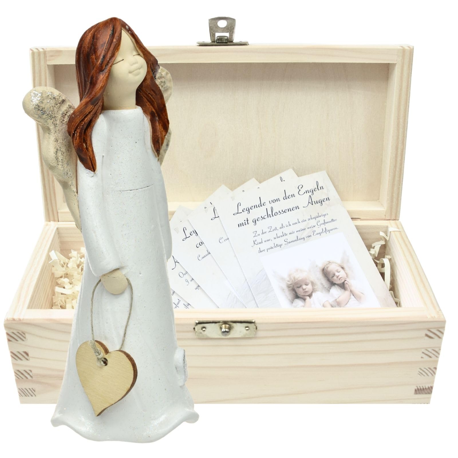 Handgefertigte Engel Figur Mit Naturholzbox Geschenkidee Für Anlässe