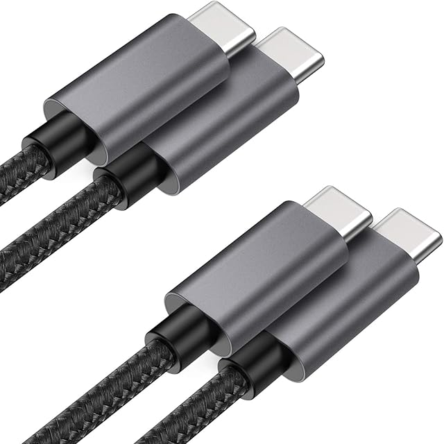 nonda USB C to USB C Cable(2-Pack) 60W/3A 6.6ft, USB Type C PD Fast Charging Cable,Braided Nylon Cord Compatible with MacBook Pro 2020,iPad Pro 2020,Samsung Galaxy S20,Switch and Other USB C Charger