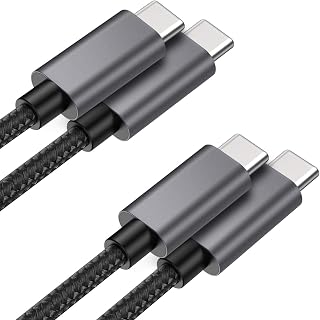 nonda USB C to USB C Cable(2-Pack) 60W/3A 6.6ft, USB Type C PD Fast Charging Cable,Braided Nylon Cord Compatible with MacBook Pro 2020,iPad Pro 2020,Samsung Galaxy S20,Switch and Other USB C Charger