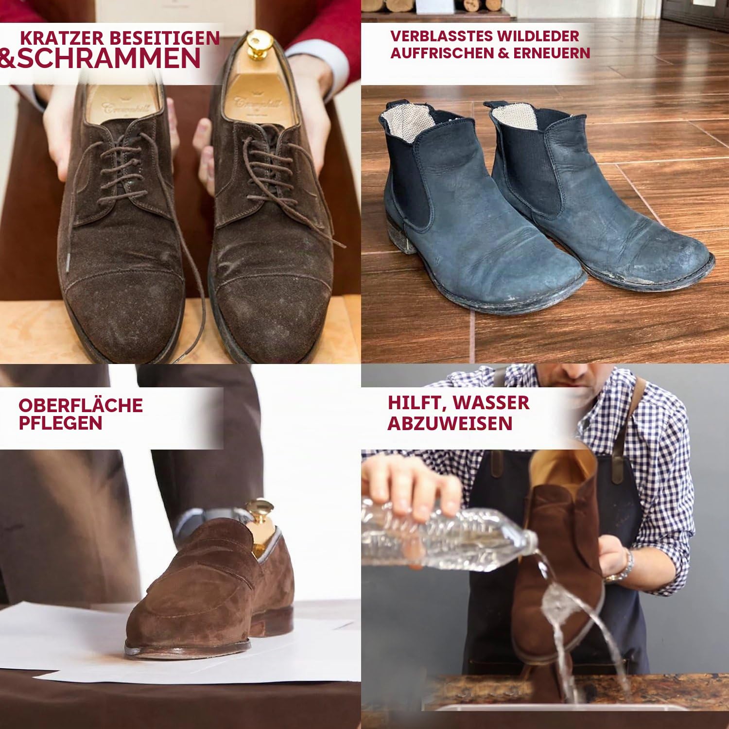 Tarrago | Nubuk-Wildlederfarbe 75ml | Farbauffrischer für Wildleder und Nubuk Schuhe | Verstärkt die Schuhfarben pflegt und schützt | Mit Schwammapplikator