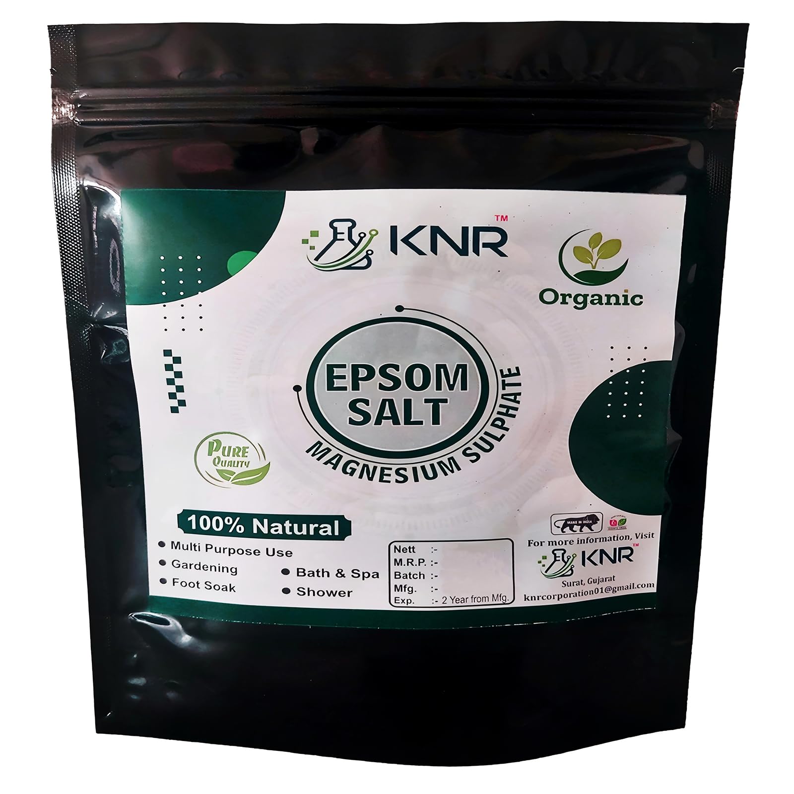 KNR Epsom Salt For Bath, Pain Relief, Muscle Relieves | 100% Natural Epsom Salt For Plant Gardening, Foot Soak, Shower Pack Of 1800 Gm (1.8)-image-47