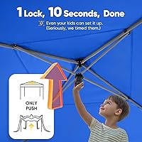 Vista 4 de Quictent Tienda de campaña desplegable de privacidad de 8 x 8 pulgadas con paredes laterales y ventanas ventiladas enrollables, fácil instalación