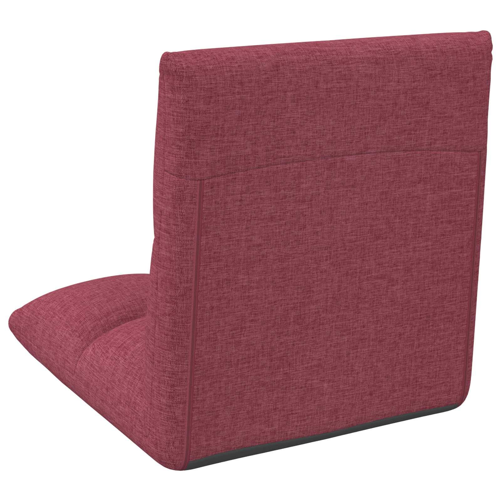 Regulowane krzesło podłogowe, czerwone wino, tkanina tapicerowana z oparciem, składane i składane, ergonomiczne, do salonu, sypialni, na balkon, idealne do czytania, medytacji, jogi, gier