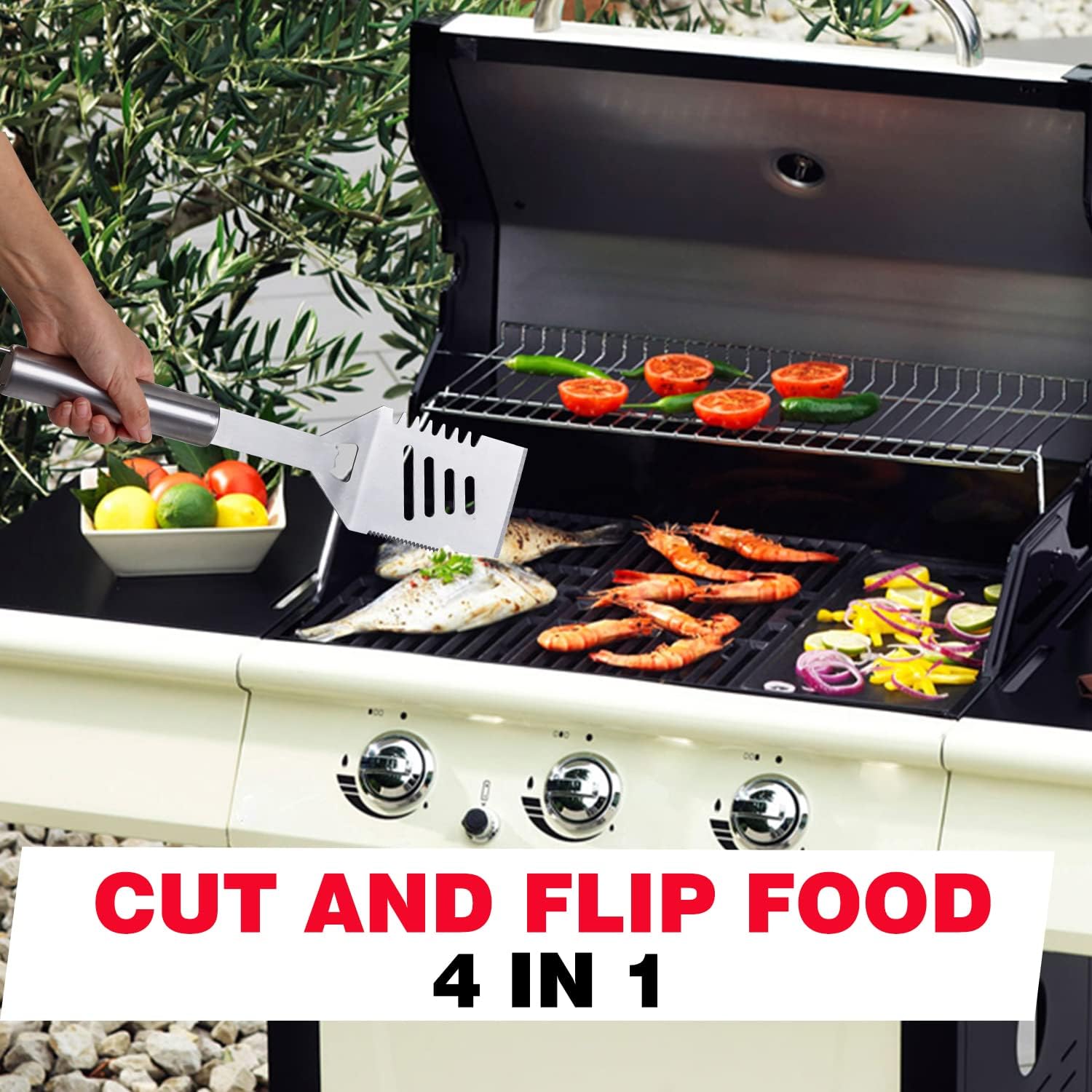 ROMANTICIST 20Pcs Extra Thick Solid Stainless Steel Grill Accessories , Complete BBQ Tools Set for Men , Professional Grill Tools Set for Camping/Backyard Barbecue : Patio, Lawn & Garden